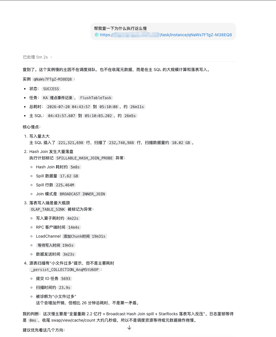 SQL 性能诊断结论示例